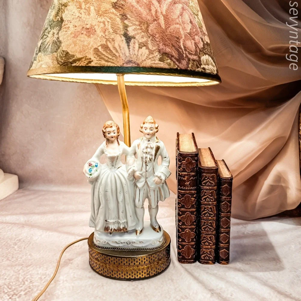 Porcelain Courting Couple Lamp